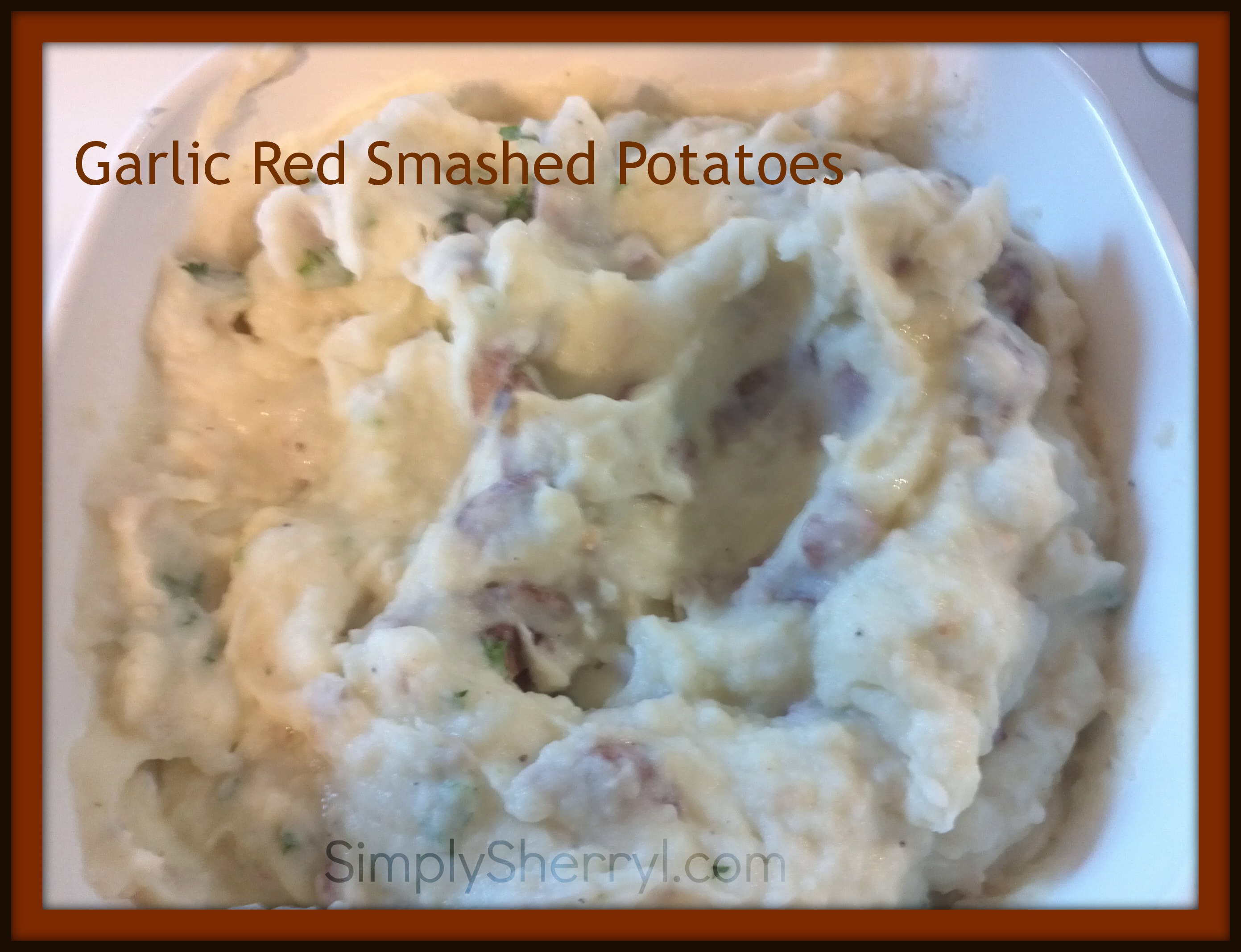 Smashed Red Garlic Potatoes