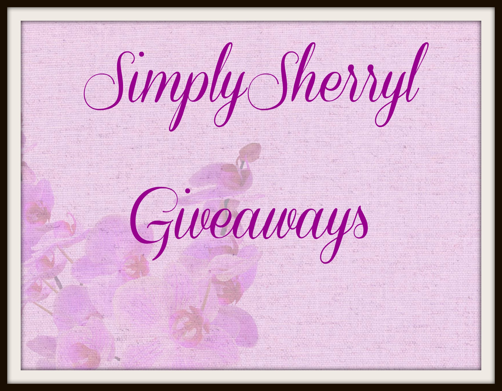 Current listing of open giveaways running on www.simplysherryl.com