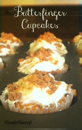 Butterfinger Cupcakes