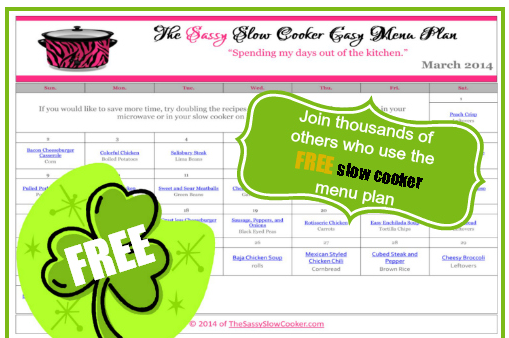 Slow Cooker Family Friendly Menu Plan