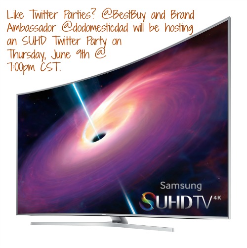 @BestBuy and Brand Ambassador @dodomesticdad will be hosting an SUHD Twitter Party on Thursday June 9th at 7:00pm CST. Feel free to join the twitter party for a chance to receive Best Buy gift cards.