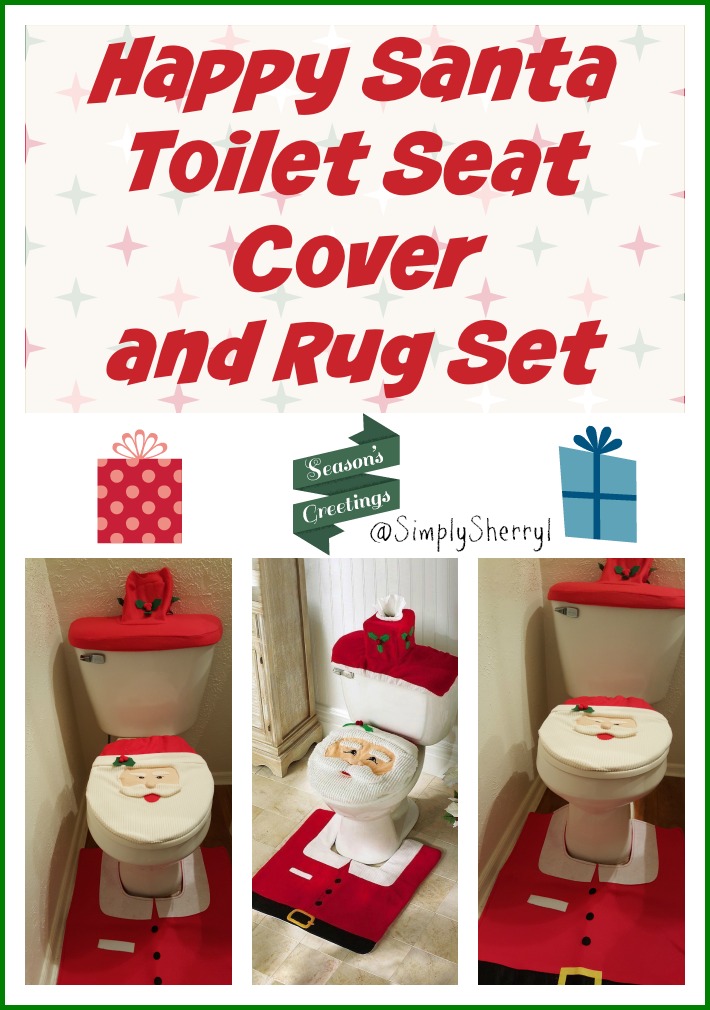 Happy Santa Toilet Seat Cover and Rug Set
