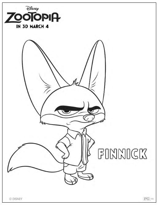 Zootopia Coloring Pages Finnick