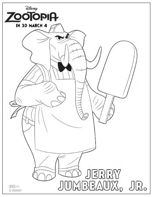 Zootopia Coloring Pages Jerry Jumbeaux